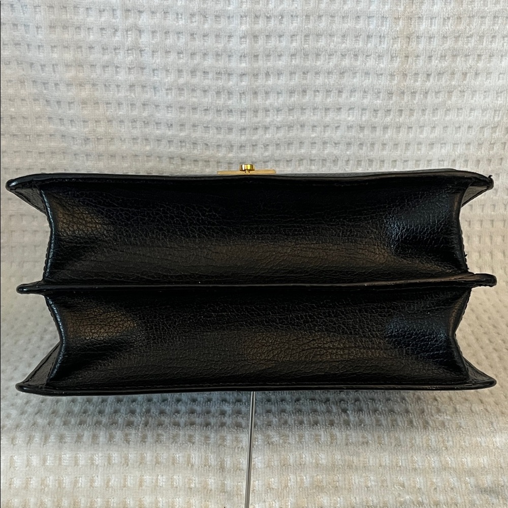 Bally Black Leather Briefcase with Gold Accents - Picture 9 of 16